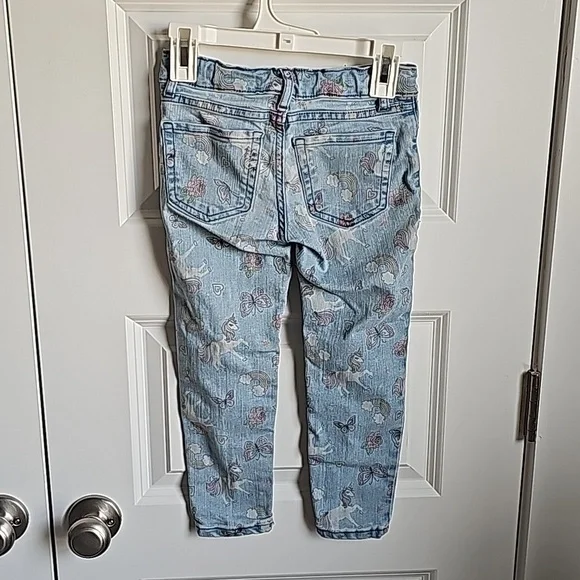 The Children's Place Unicorn Print Stretchy Jean W/ Adjustable Waistband Size 5 - Picture 2 of 7